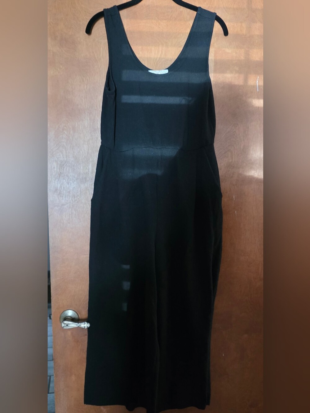 Rewind Black Sleeveless Wide-Leg Romper